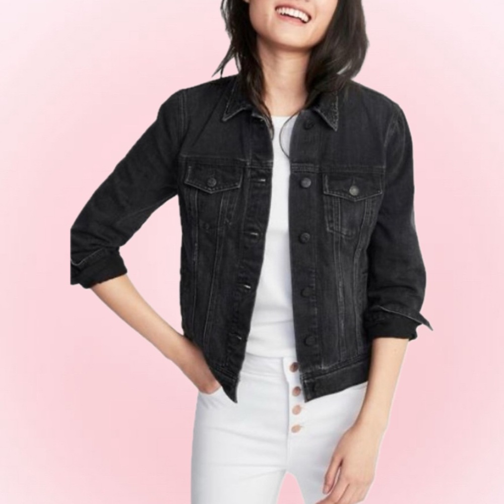 Black Jean Jacket. - Picture 1 of 3